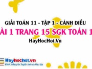 Giải bài 1 trang 15 Toán 11 tập 1 SGK Cánh Diều